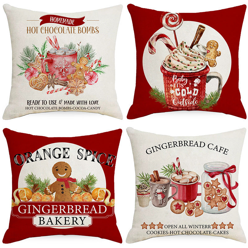 Wholesale Christmas Linen Throw Pillow Cases